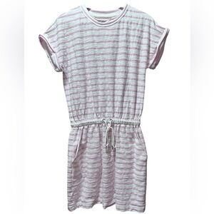 Lou & Grey Pink and White Striped Beach Coverup with Pockets